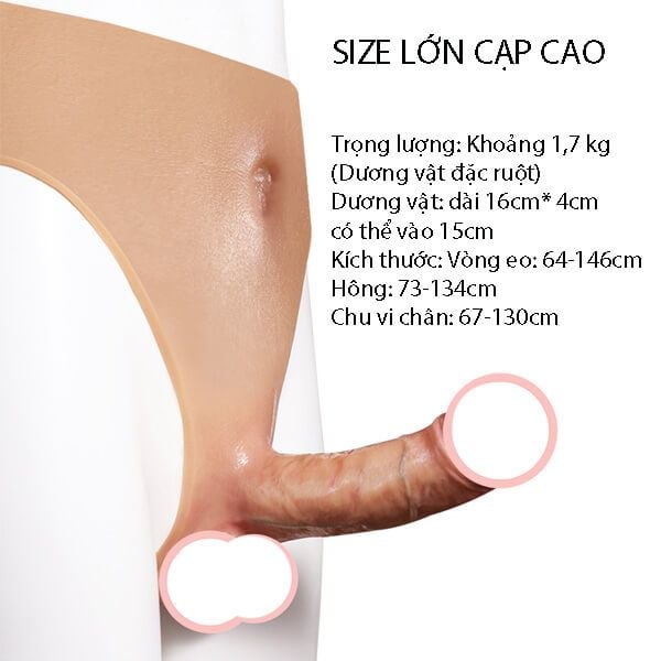 Dương vật giả mặc đồ lót silicone lớn
